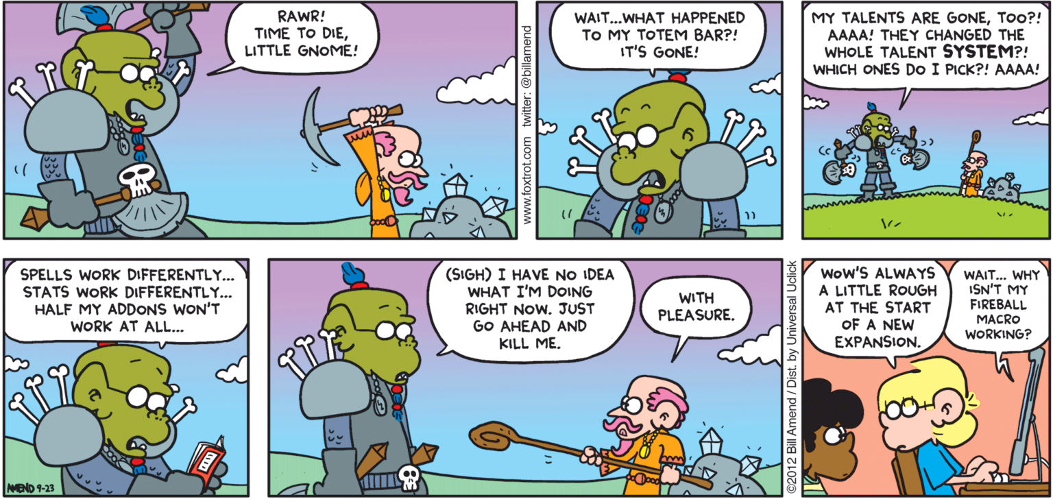 Expansion Blues World Of Warcraft Foxtrot Comics By Bill Amend