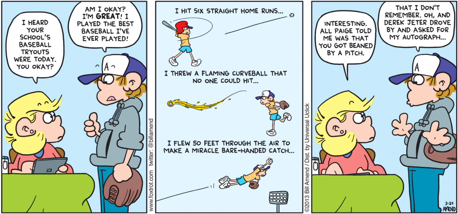 Am I Okay Baseball Foxtrot Comics By Bill Amend 