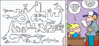 FoxTrot by Bill Amend - "Autographics" published April 27, 2014 - Jason: I designed my signature to be crazy hard to forge. Peter: With, as usual, the operative word being "crazy".
