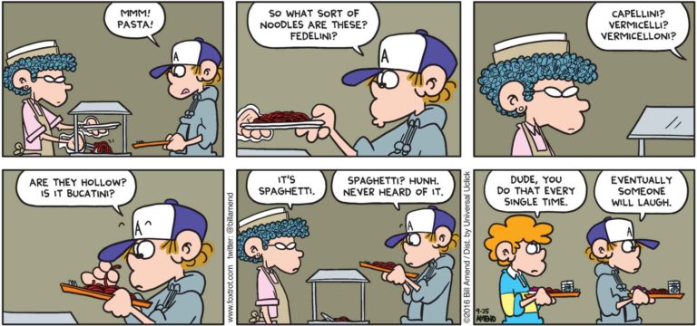 Mmm Pasta School Lunch Foxtrot Comics By Bill Amend