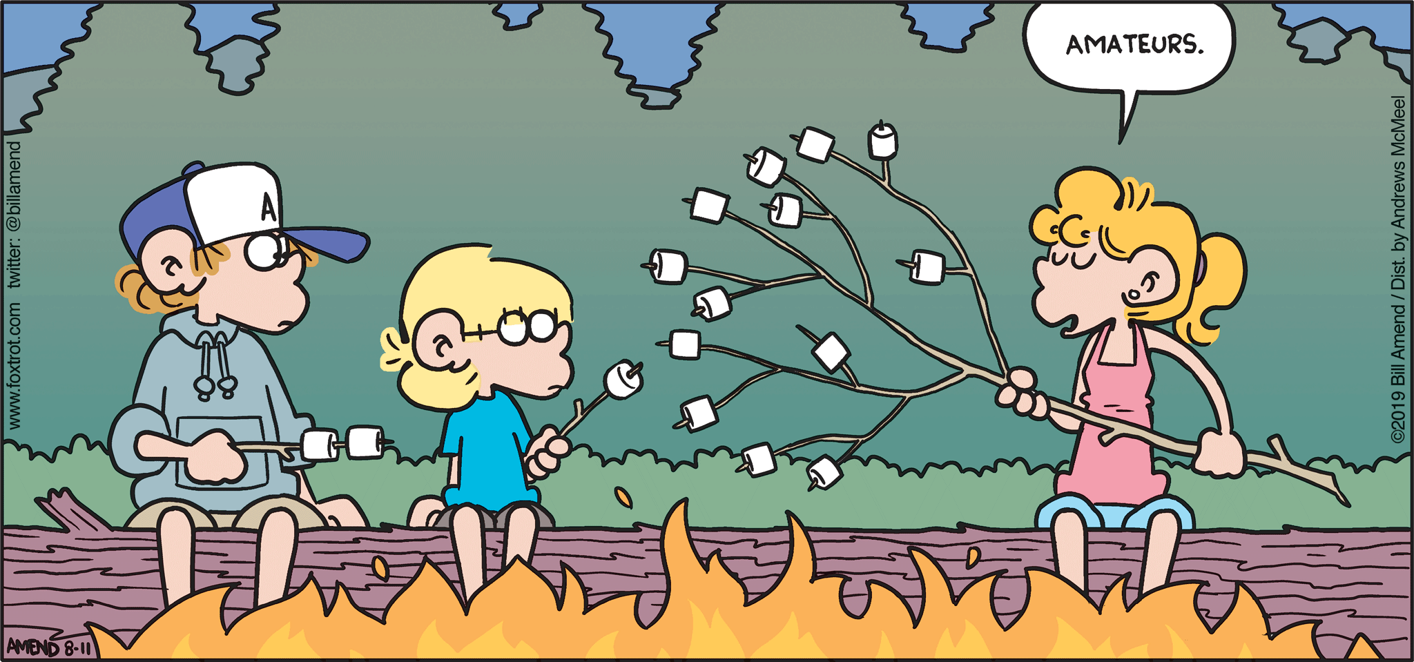 FoxTrot by Bill Amend - "Mostmallows" published August 11, 2019 - Paige: Amateurs.