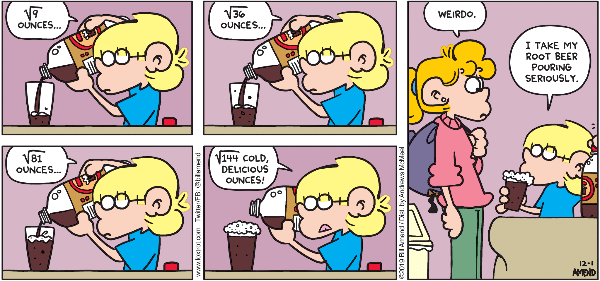 Root Beer Math Square Roots Foxtrot Comics By Bill Amend