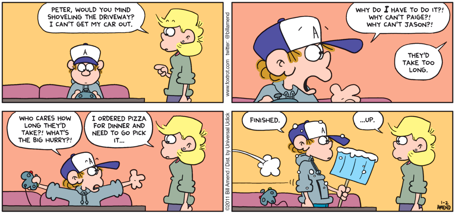 Chow Plow Pizza Foxtrot Comics By Bill Amend