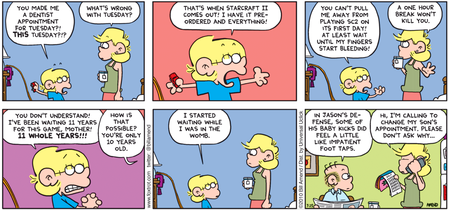 Hell Its About Time Starcraft Gaming Foxtrot Comics By Bill Amend