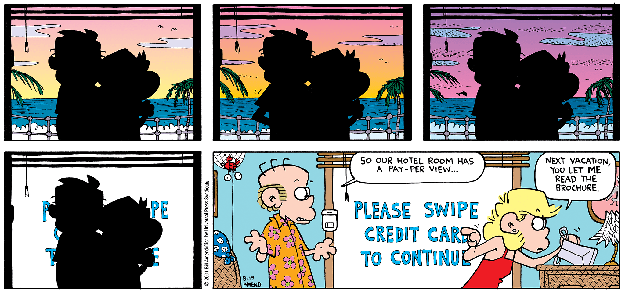 FoxTrot comic strip by Bill Amend - August 19, 2001 - Caribbeanny Vacation
