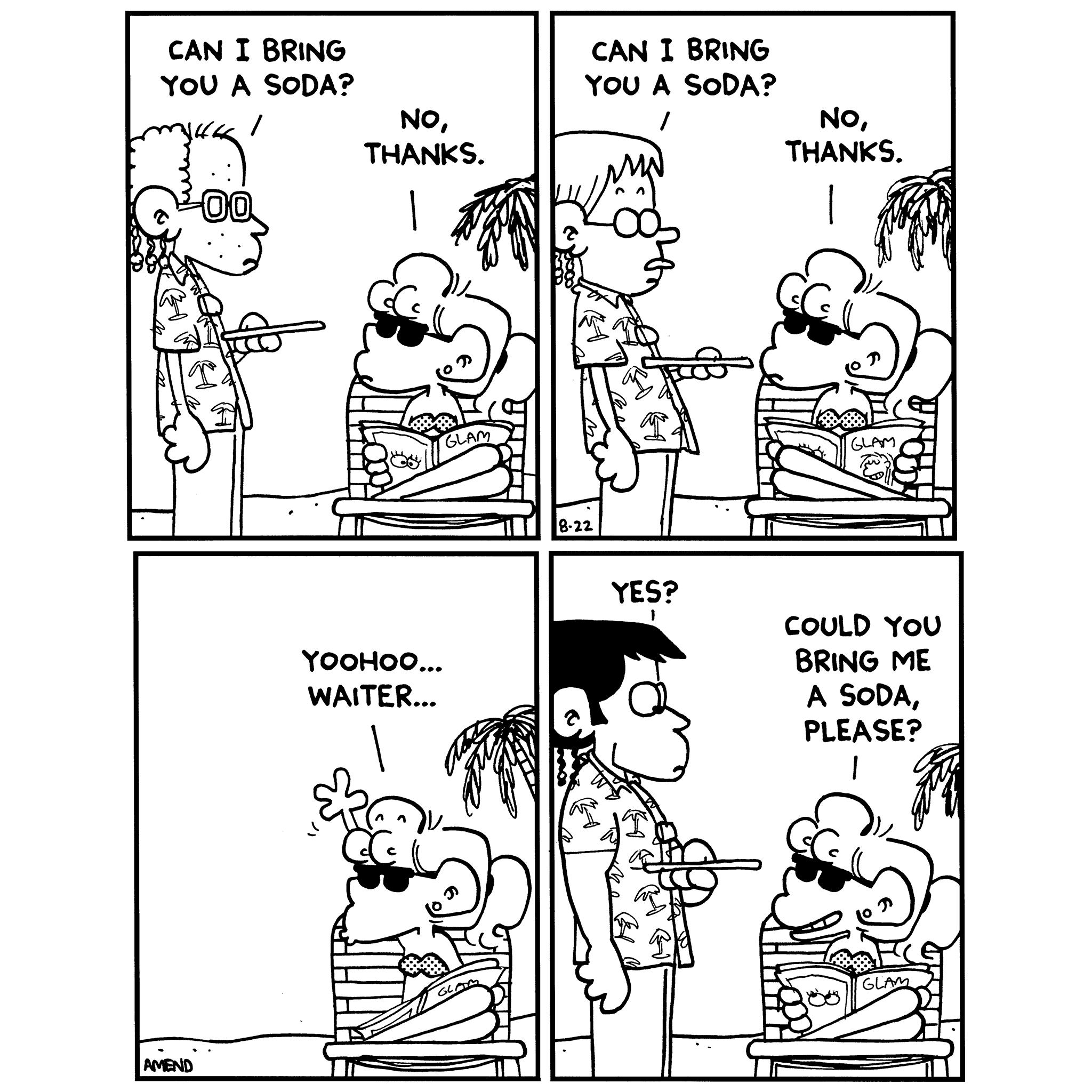 FoxTrot comic strip by Bill Amend - August 22, 2001 - Caribbeanny Vacation