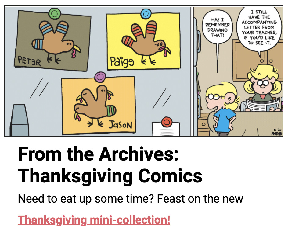 Thanksgiving FoxTrot comics by Bill Amend