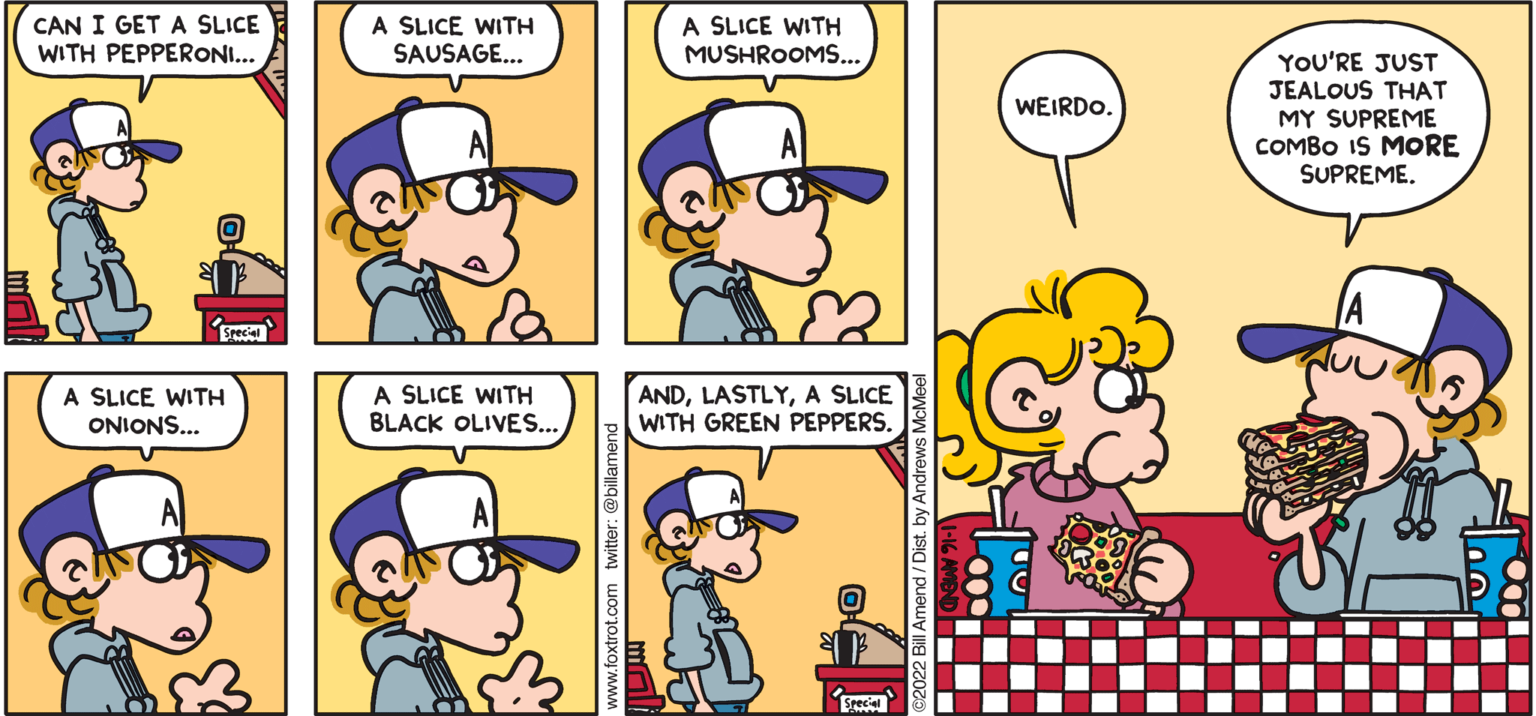 Supreme Combo Pizza Food Foxtrot Comics By Bill Amend