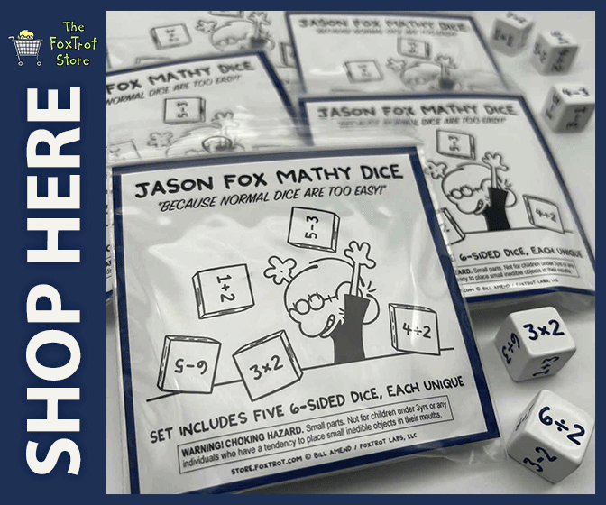 Jason Fox Mathy Dice set includes five unique 6-sided dice featuring "simple" math problems on each face. Can replace any 6-sided die. • Swap your old easy, boring dice with Jason Fox Mathy Dice! • Create your own math-y dice games! Endless possibilities. • Parents/Teachers: Use Jason Fox Mathy Dice as a learning tool at home or in the classroom! A great gift for math nerds, teachers, dice collectors, tabletop gamers, etc.