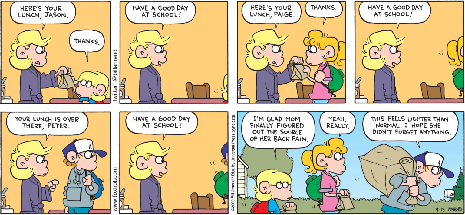 Heavy Lunch School Lunch Foxtrot Comics By Bill Amend