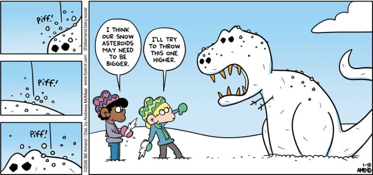 2026 FoxTrot Comics By Bill Amend Ft260118 Foxtrot Comics Bill Amend Derp Impact Winter Snowball Sunday Comic Strip 768x361 